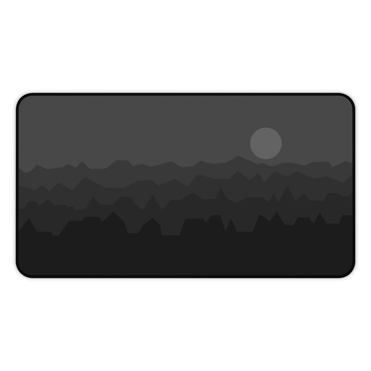 Black & Gray Abstract Mountains Desk Mat - Desk Cookies