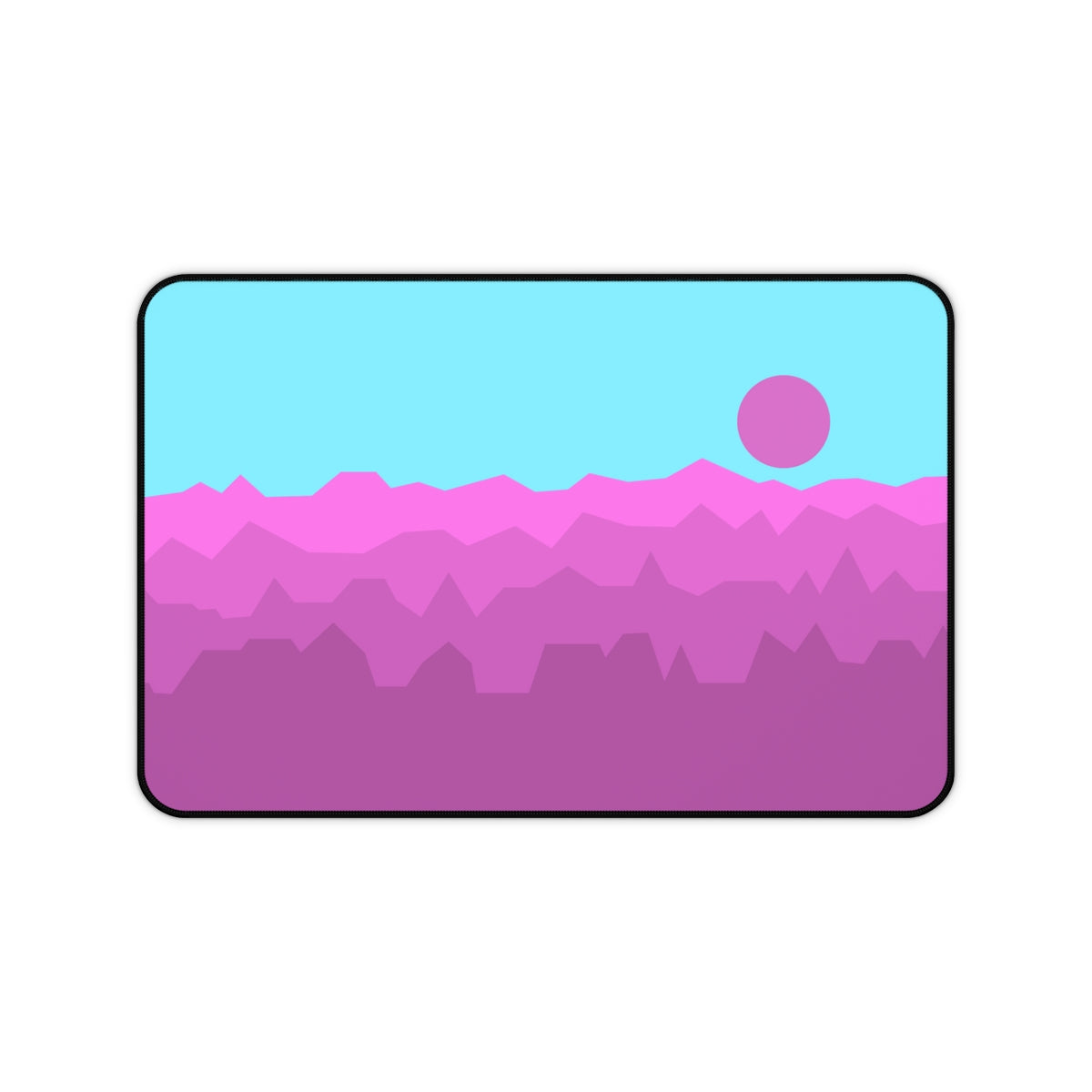 Pink & Blue Abstract Mountains Desk Mat - Desk Cookies