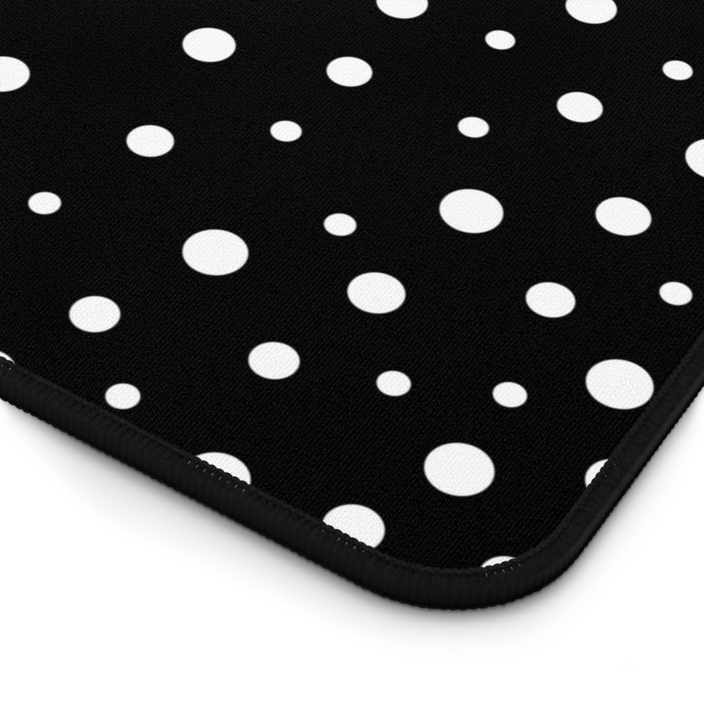 White Dots & Black Desk Mat - Desk Cookies