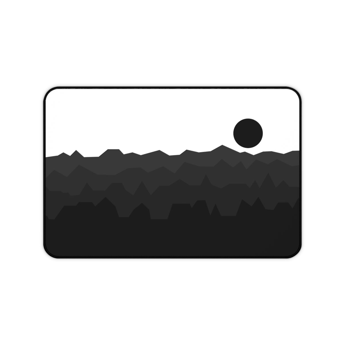 Black & White Abstract Mountains Desk Mat - Desk Cookies