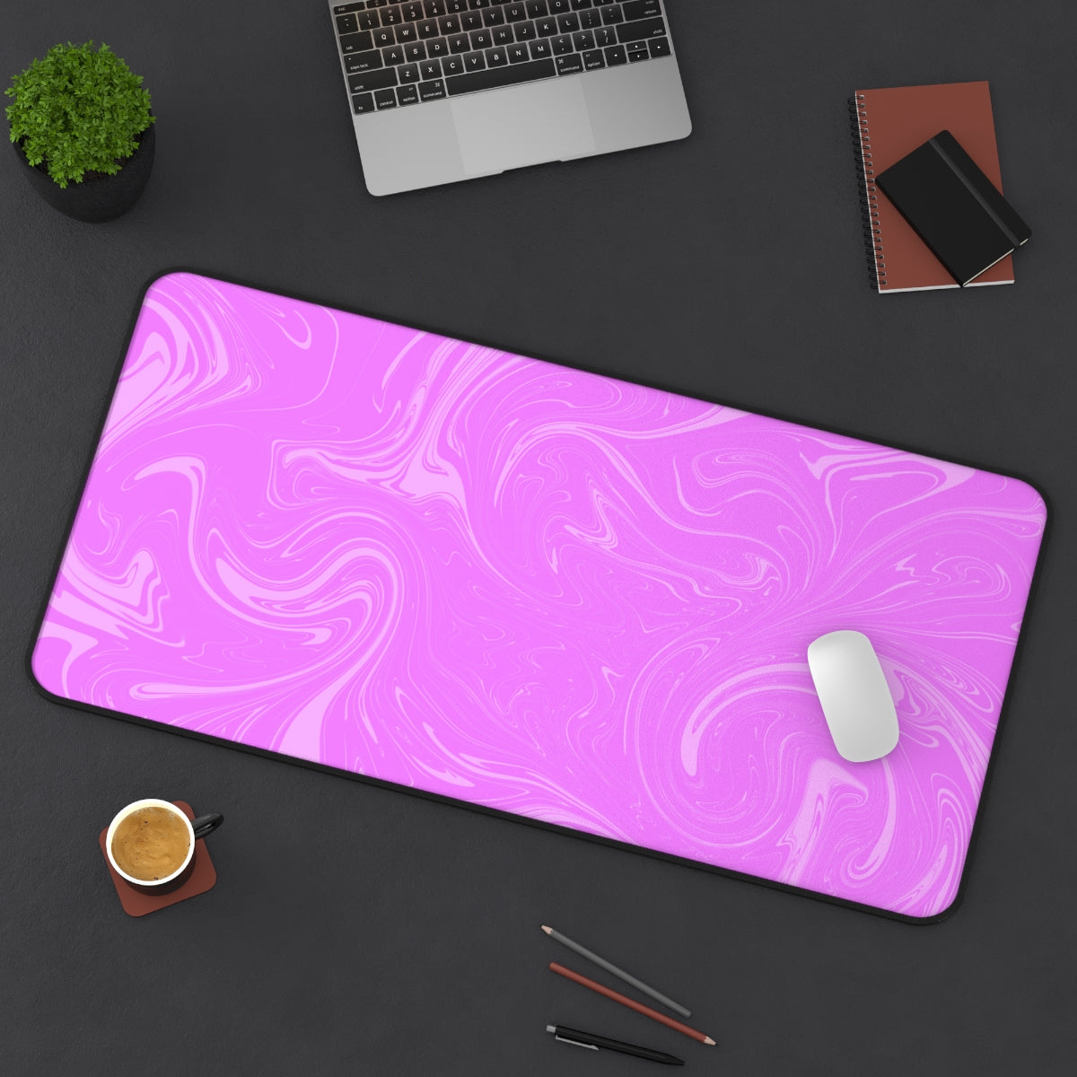 Pink Swirl Desk Mat - Desk Cookies