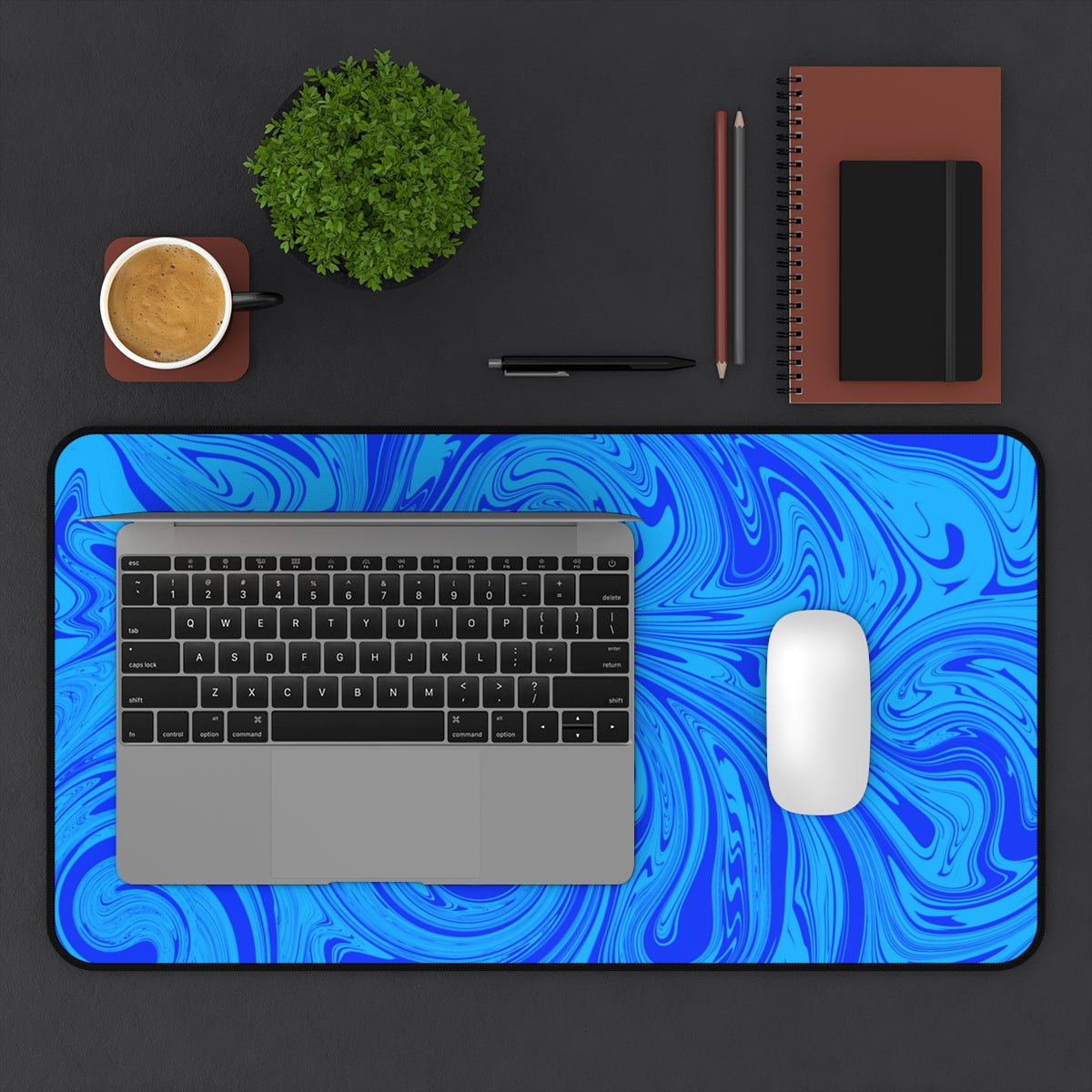Blue Swirl Desk Mat - Desk Cookies