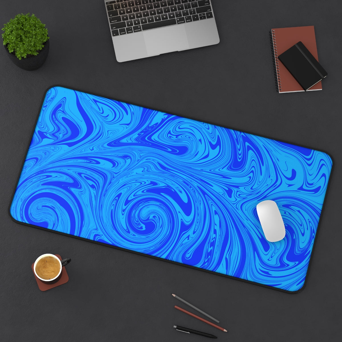 Blue Swirl Desk Mat - Desk Cookies