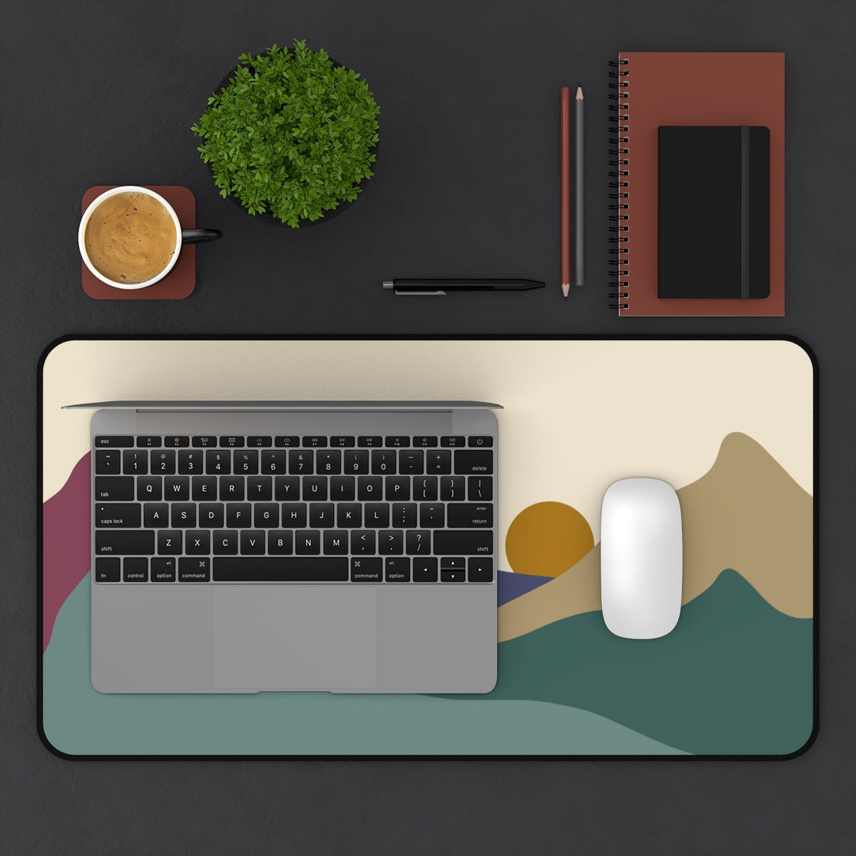 Boho Mountains Desk Mat - Desk Cookies