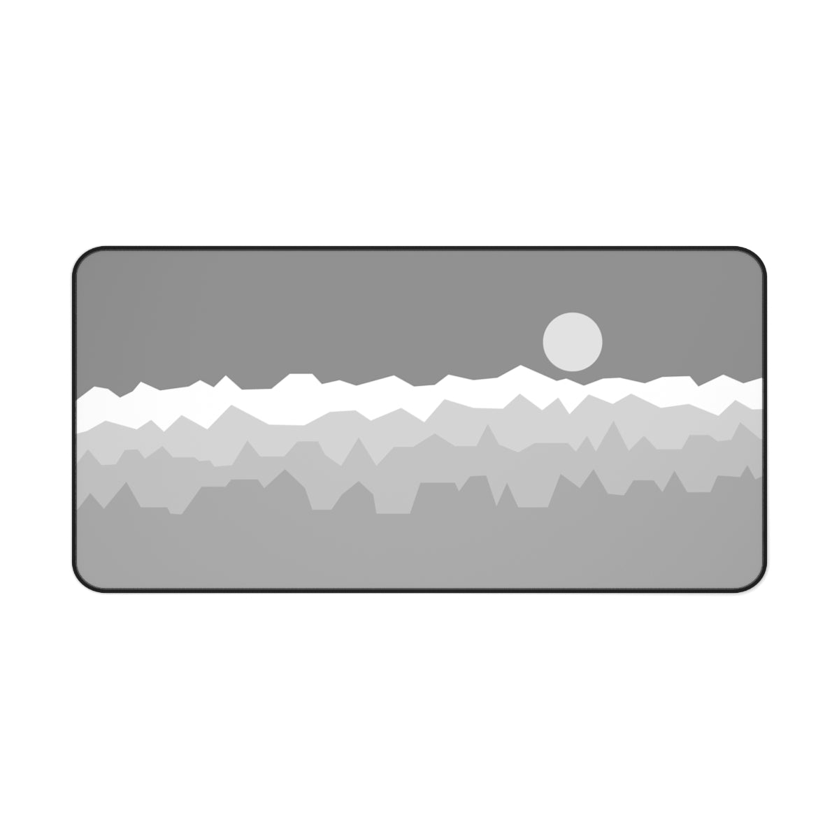 Gray & White Abstract Mountains Desk Mat - Desk Cookies