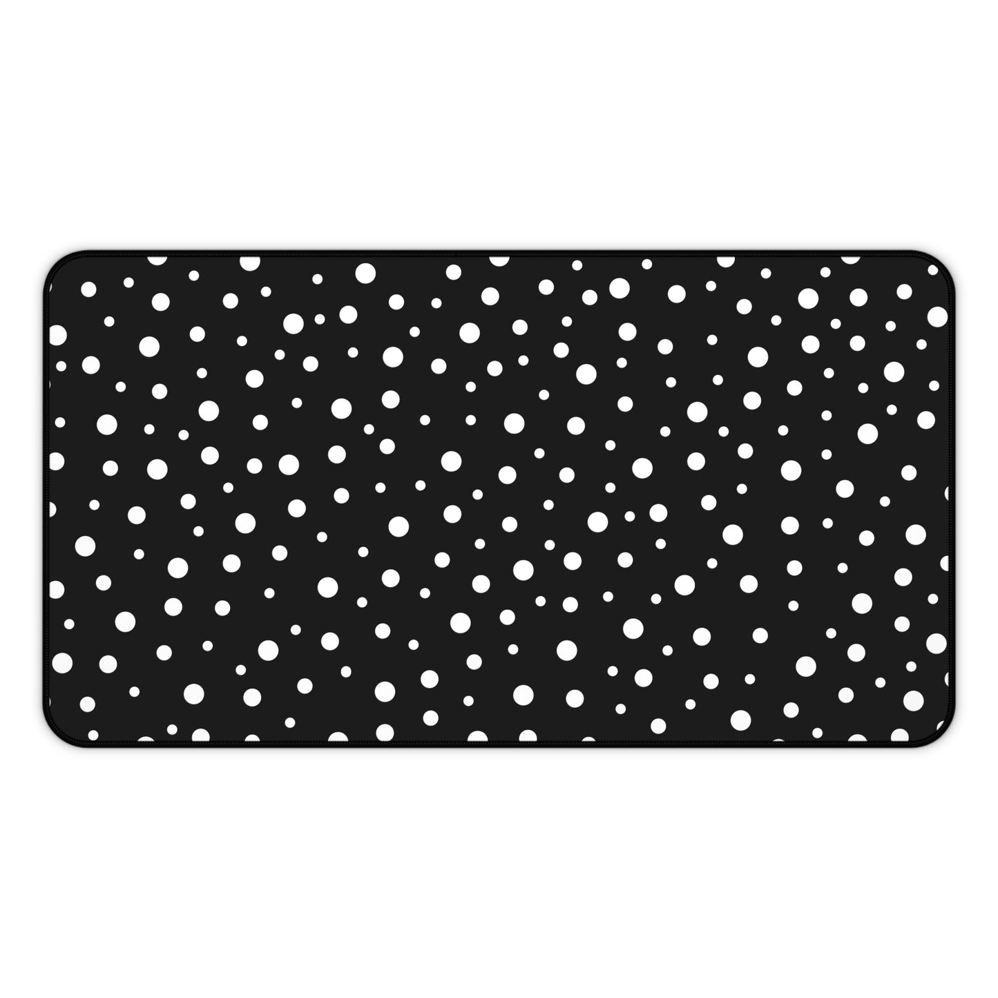 White Dots & Black Desk Mat - Desk Cookies