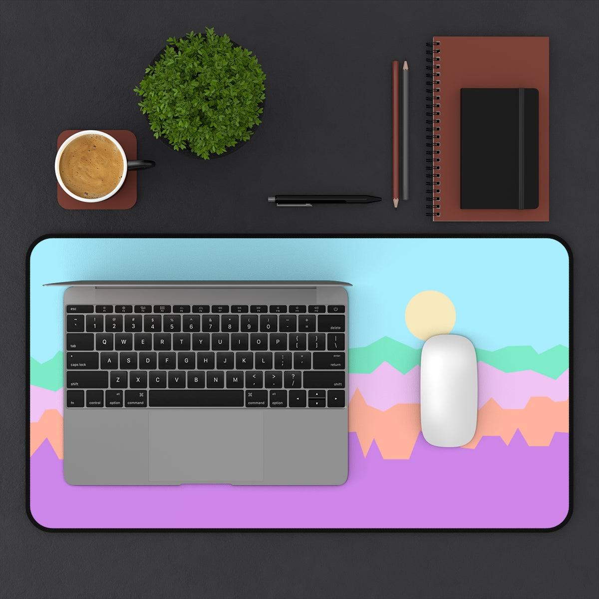 Colorful Abstract Mountains Desk Mat - Desk Cookies