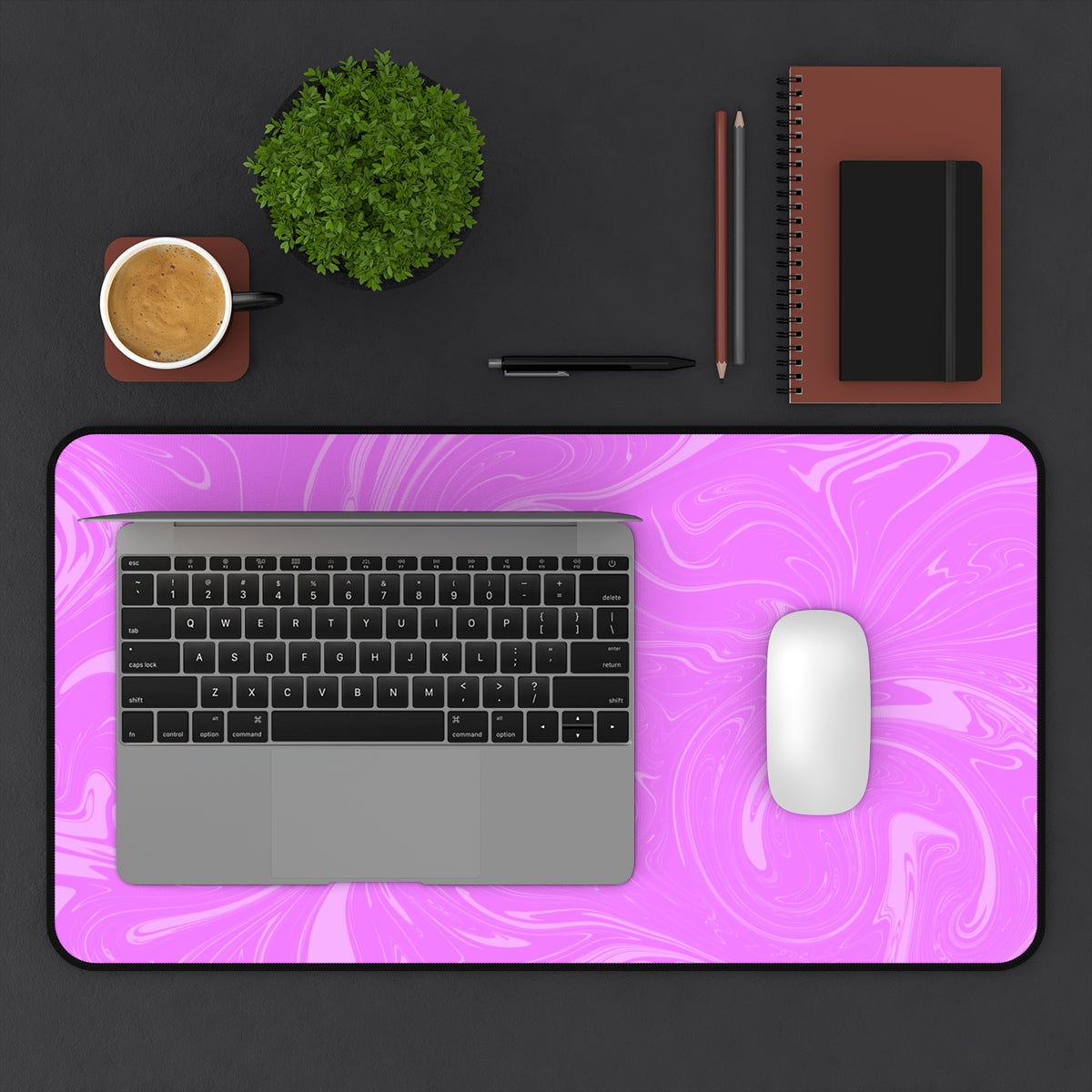 Pink Swirl Desk Mat - Desk Cookies