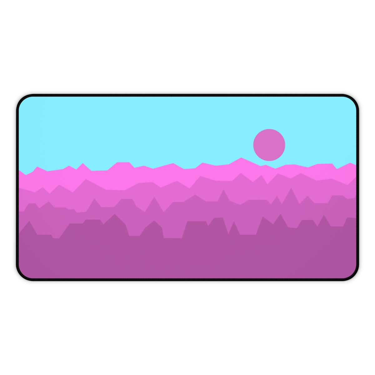 Pink & Blue Abstract Mountains Desk Mat - Desk Cookies