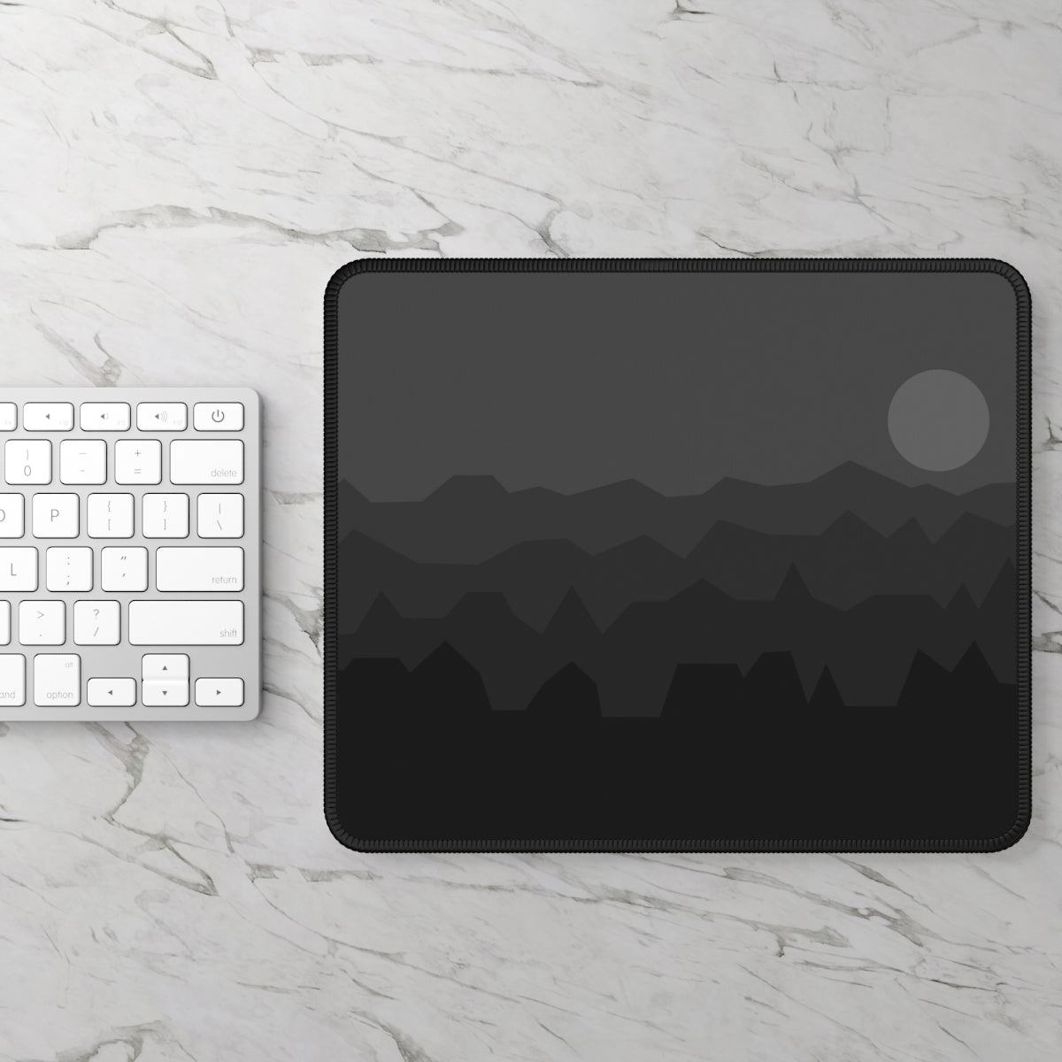 Black & Gray Abstract Mountains Gaming Mouse Pad - Desk Cookies
