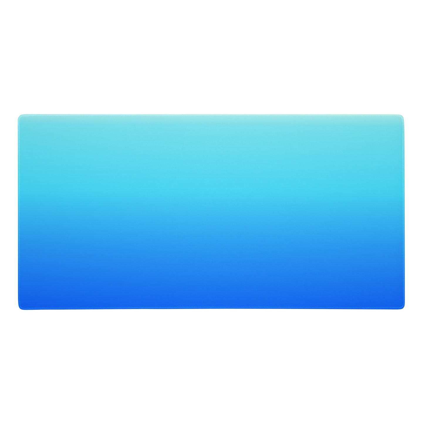 A 36" x 18" gaming desk pad with dark blue at the bottom and light blue at the top.