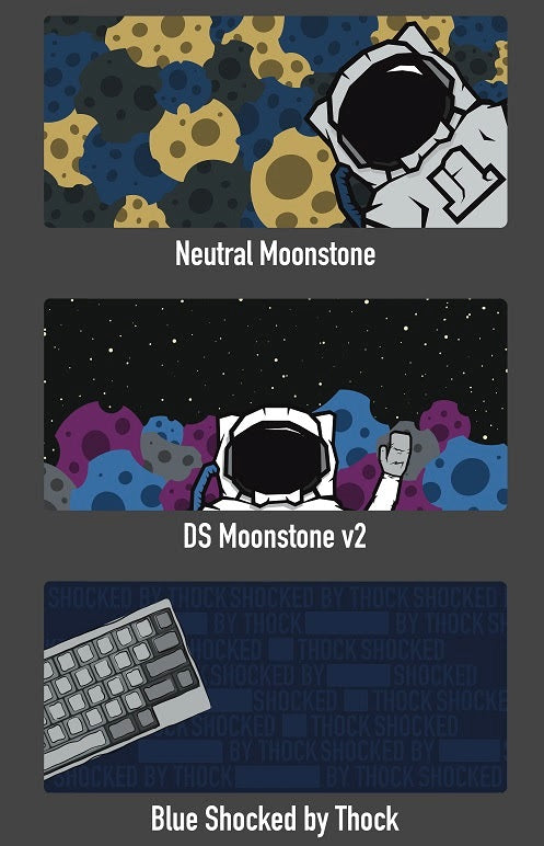 Moonstone and "Shocked by Thock" Desk Mats - Desk Cookies