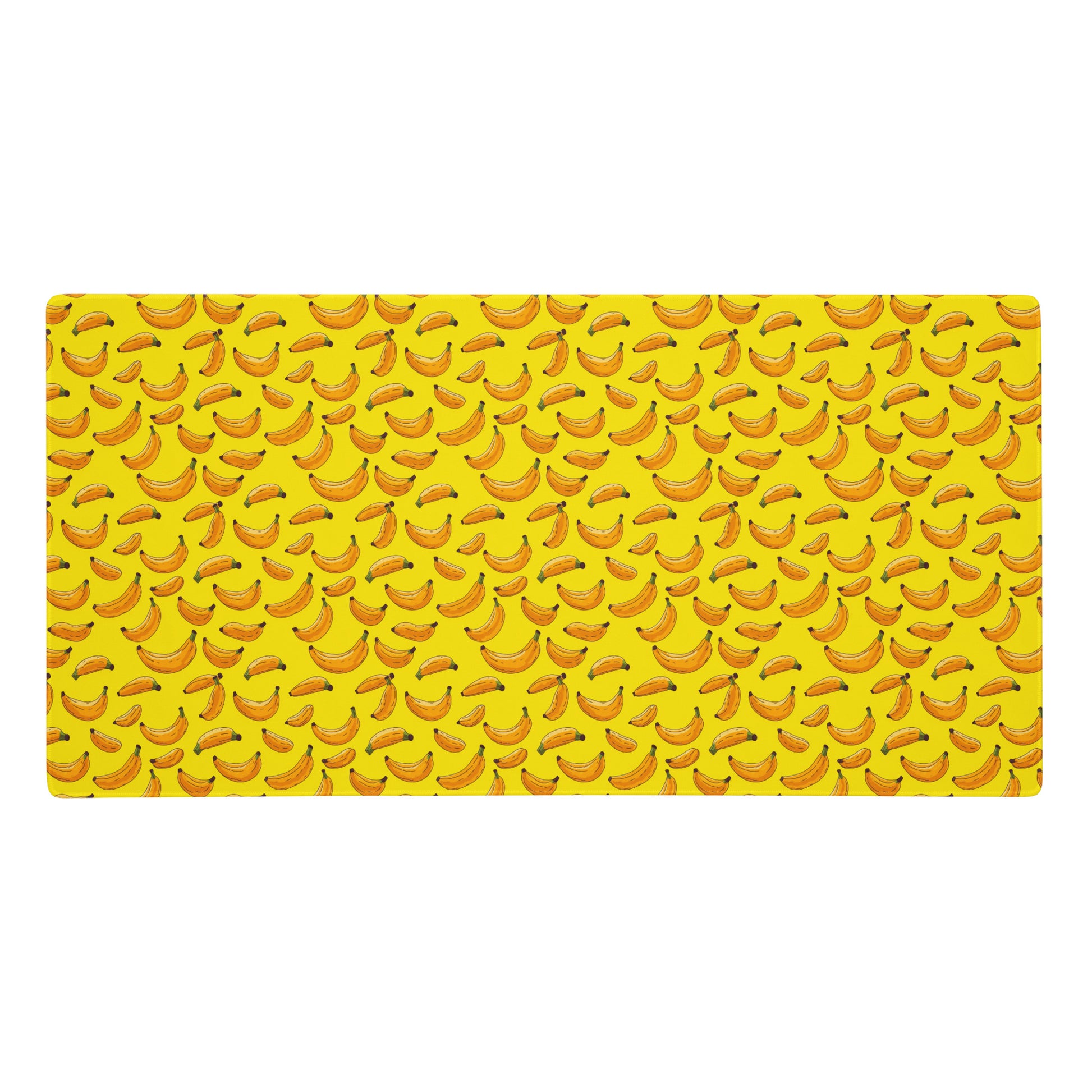 A 36" x 18" desk pad with bananas all over it. Yellow in color.