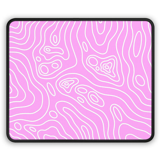 Pink Topographic Gaming Mouse Pad - Desk Cookies