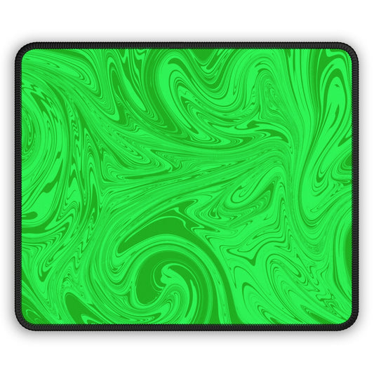 Green Swirl Gaming Mouse Pad - Desk Cookies