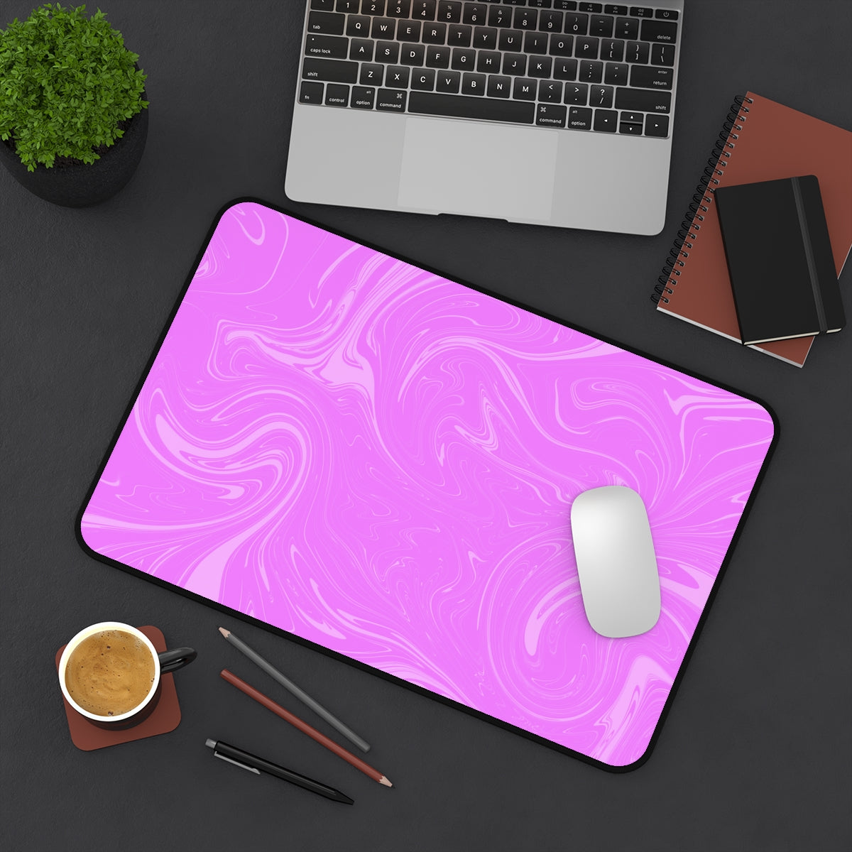Pink Swirl Desk Mat - Desk Cookies