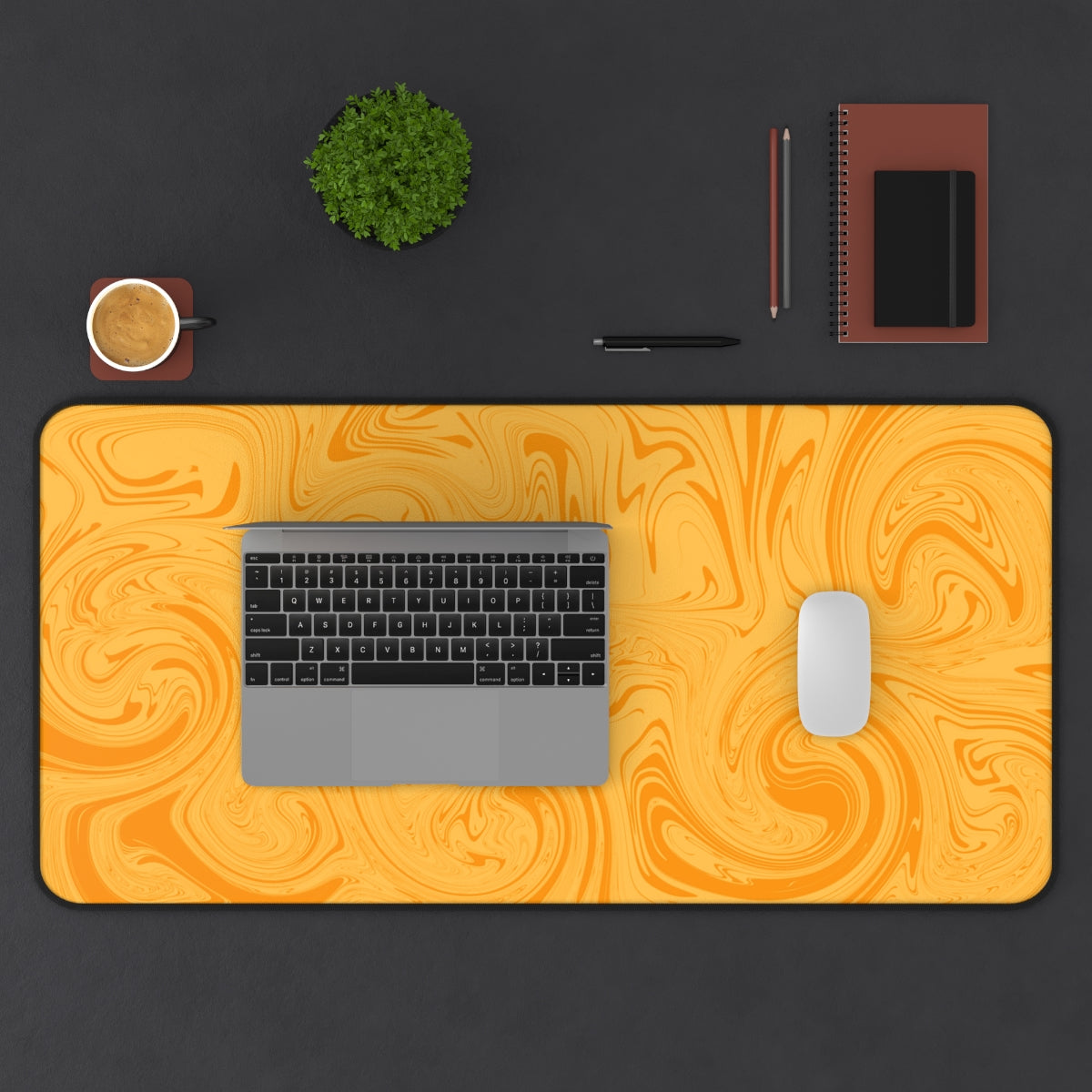Orange Swirl Desk Mat - Desk Cookies