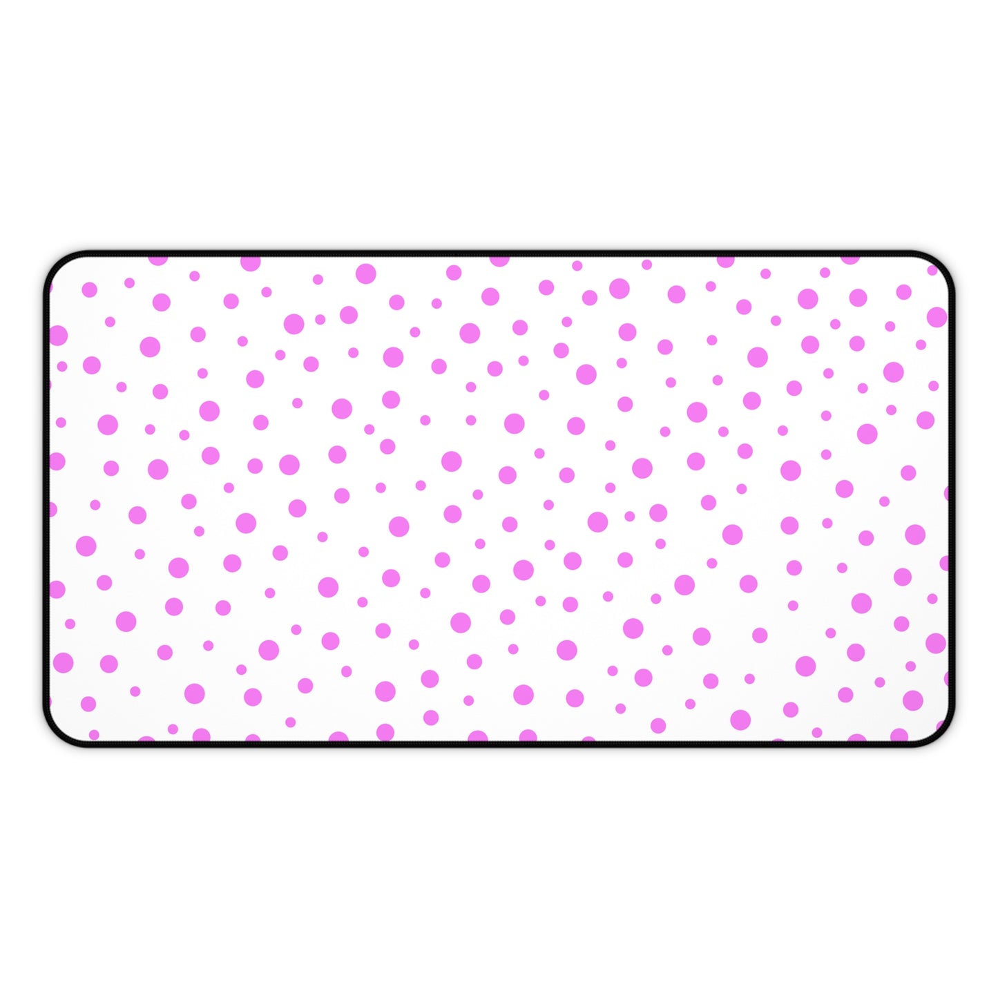 Pink Dots & White Desk Mat - Desk Cookies