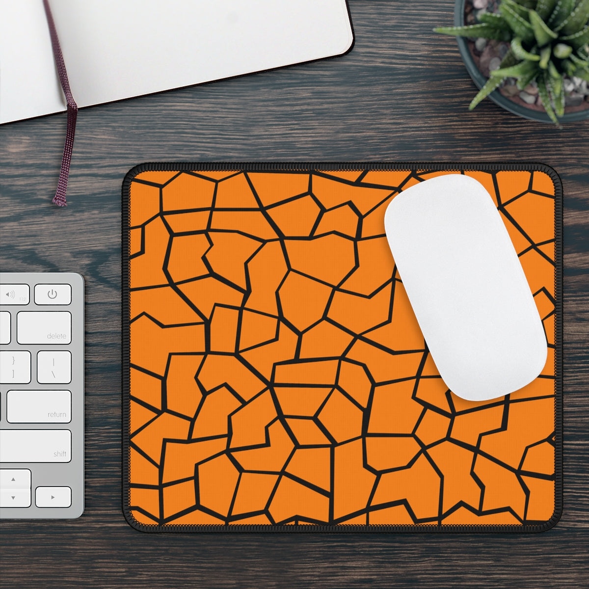 Orange & Black Giraffe Pattern Gaming Mouse Pad - Desk Cookies