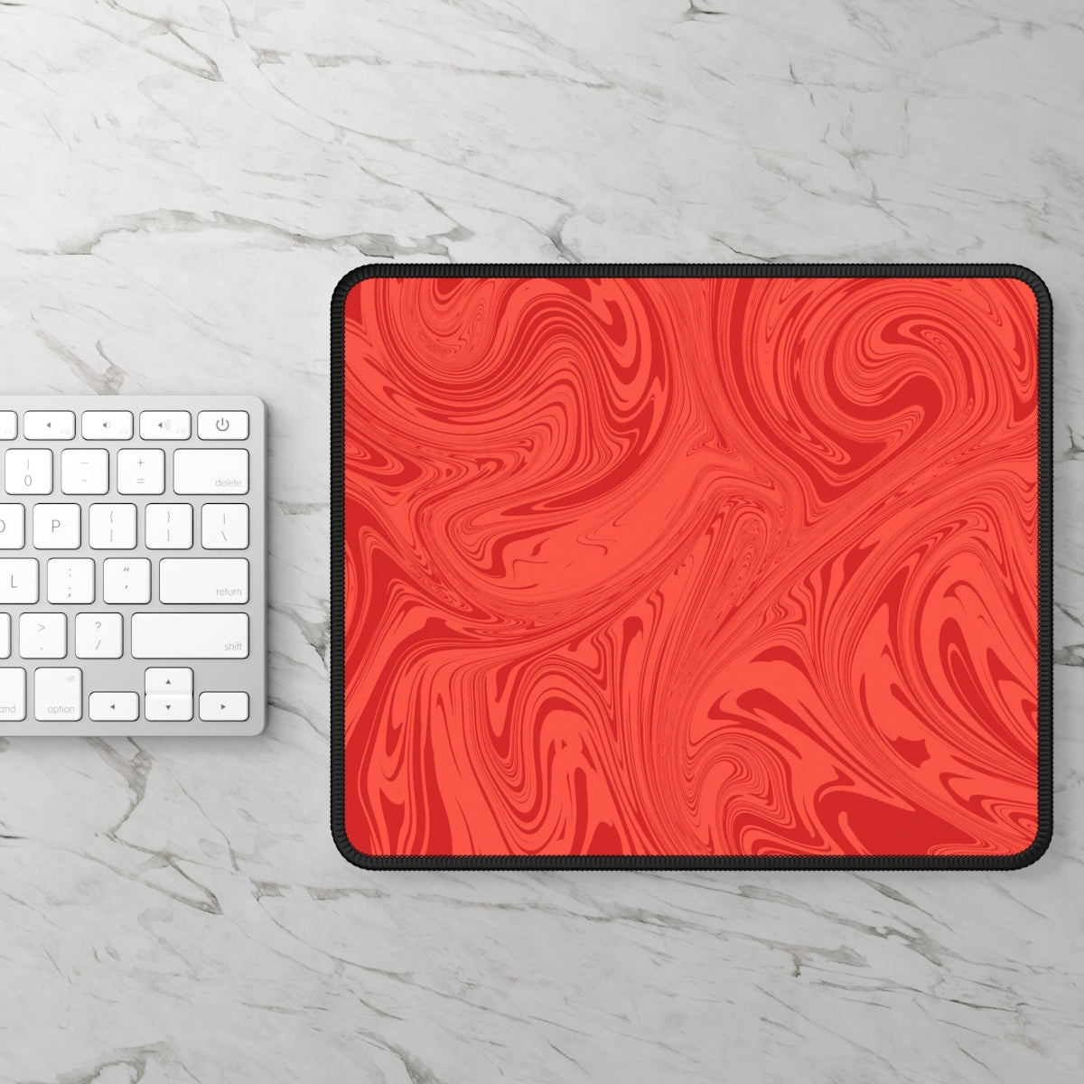 Red Swirl Gaming Mouse Pad - Desk Cookies