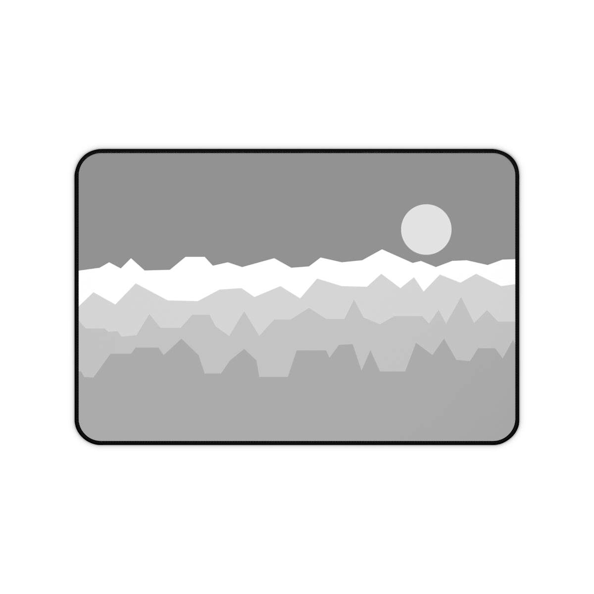 Gray & White Abstract Mountains Desk Mat - Desk Cookies