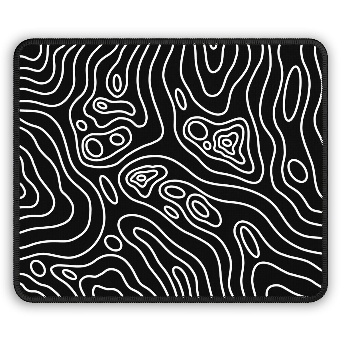 Black Topographic Gaming Mouse Pad - Desk Cookies