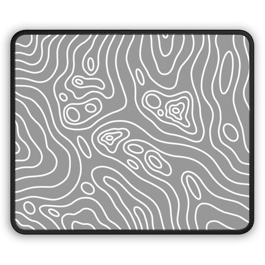 Gray Topographic Gaming Mouse Pad - Desk Cookies