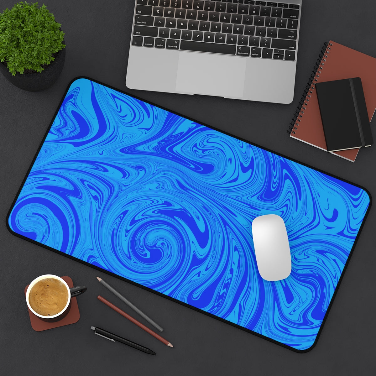 Blue Swirl Desk Mat - Desk Cookies