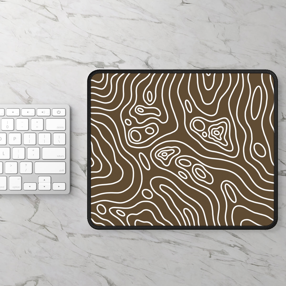 Brown Topographic Gaming Mouse Pad - Desk Cookies