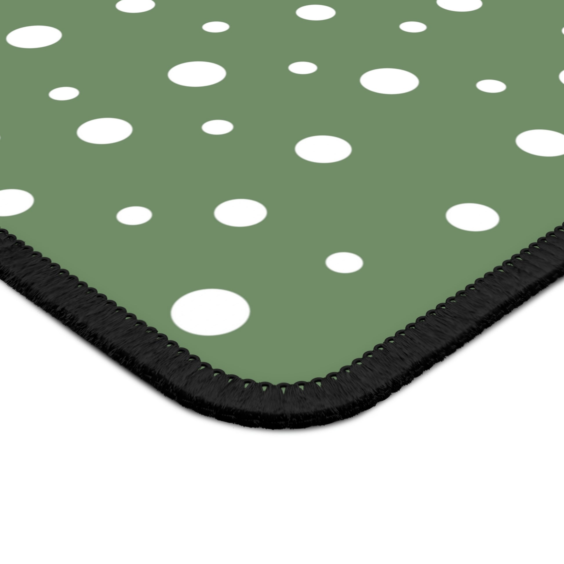 White Dots & Sage Green Gaming Mouse Pad - Desk Cookies