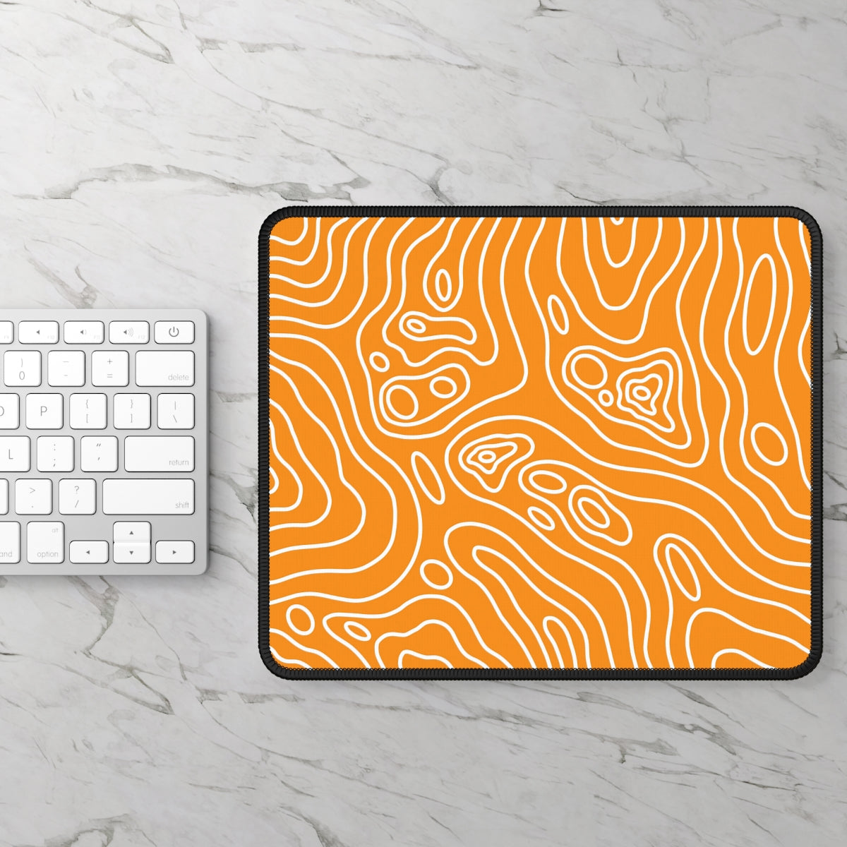Orange Topographic Gaming Mouse Pad - Desk Cookies