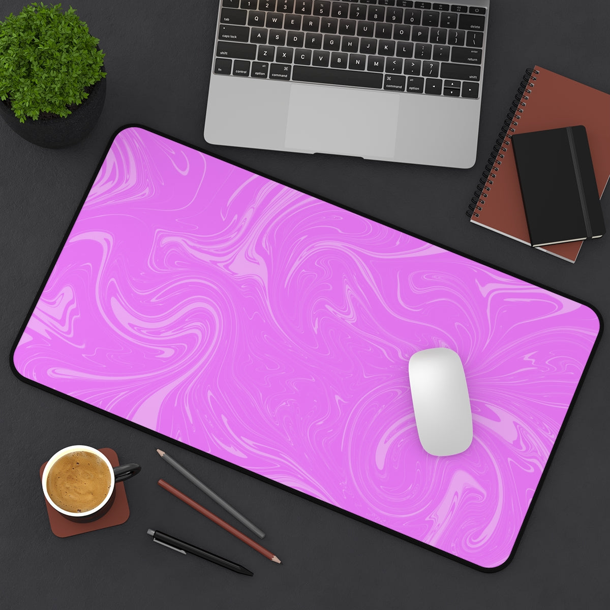 Pink Swirl Desk Mat - Desk Cookies