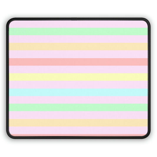 Pastel Rainbow Striped Gaming Mouse Pad - Desk Cookies