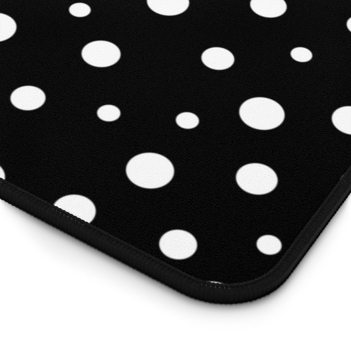 White Dots & Black Desk Mat - Desk Cookies