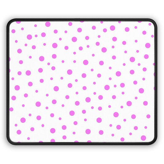 Pink Dots & White Gaming Mouse Pad - Desk Cookies