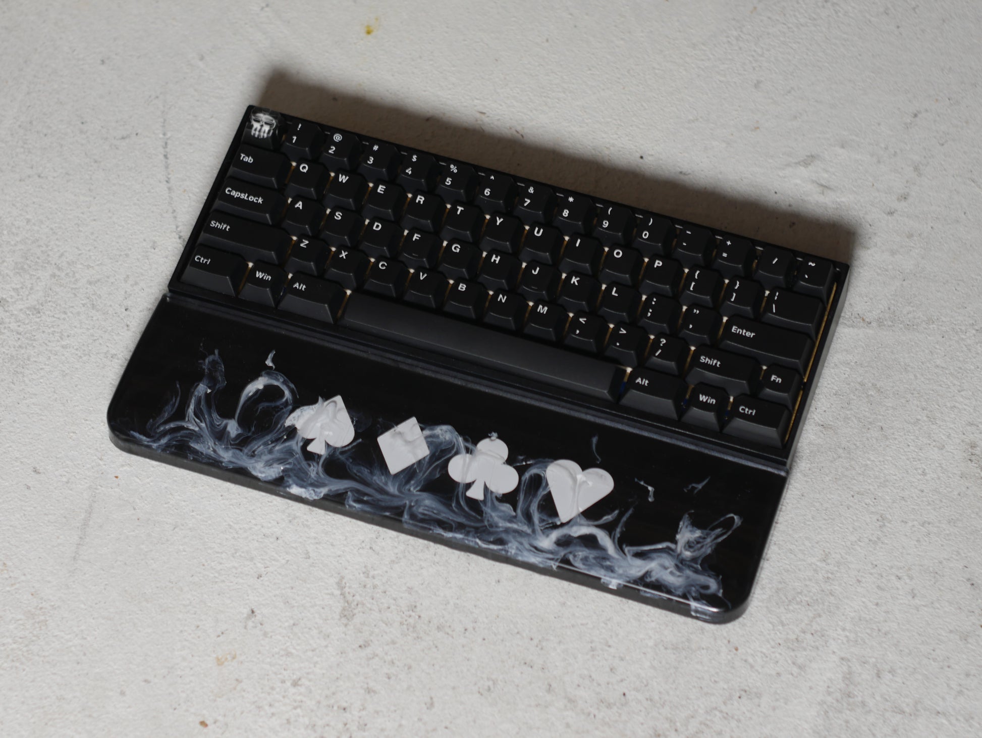 Smokin' Suits Resin Keyboard Wrist Rest - Black/White (11.75" x 3") - Desk Cookies