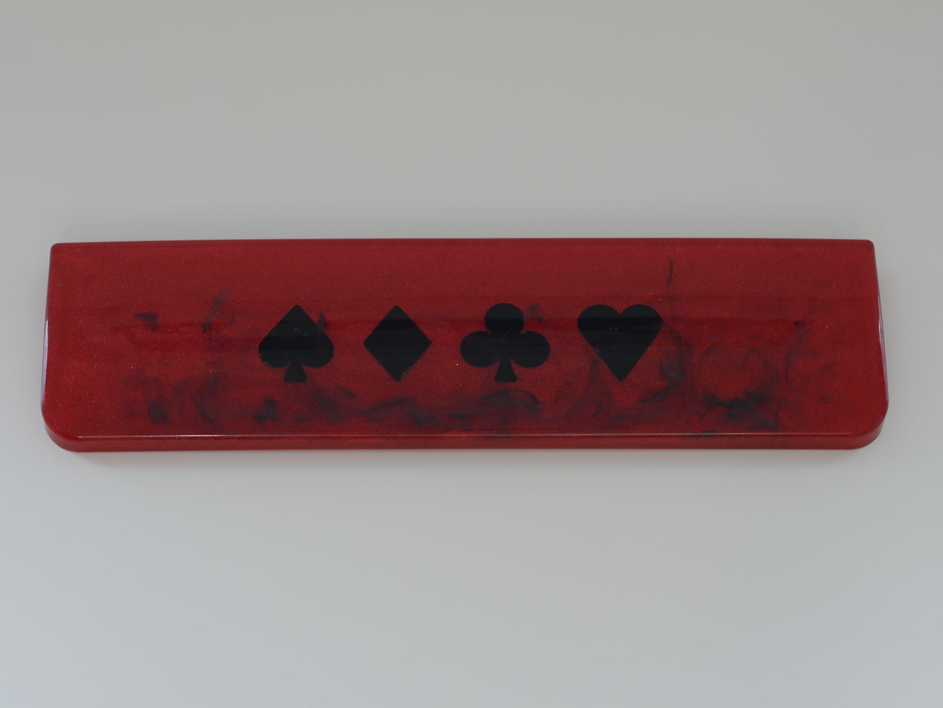 Smokin' Suits Resin Keyboard Wrist Rest - Red/Black (11.75" x 3") - Desk Cookies