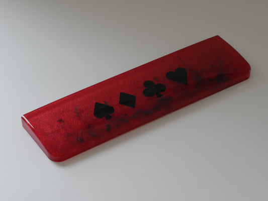 Smokin' Suits Resin Keyboard Wrist Rest - Red/Black (11.75" x 3") - Desk Cookies