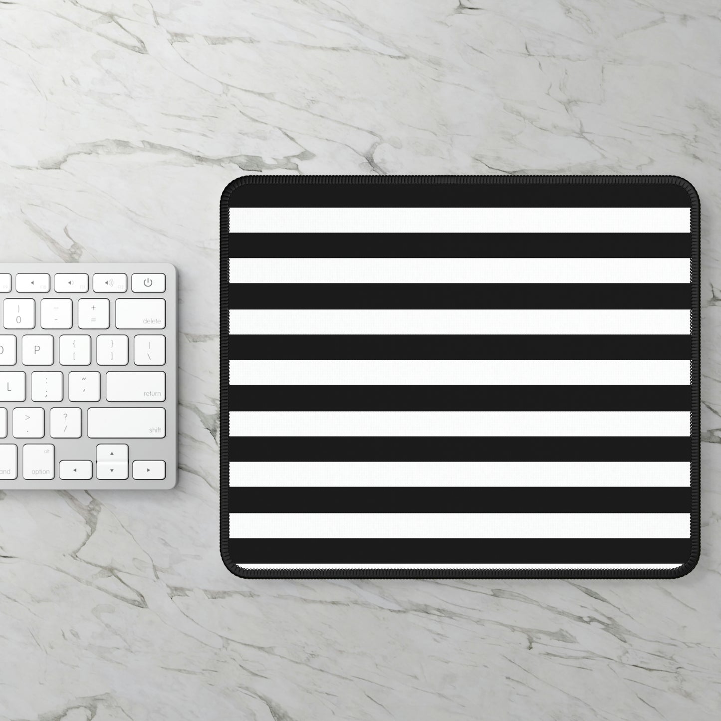 Black & White Striped Gaming Mouse Pad - Desk Cookies