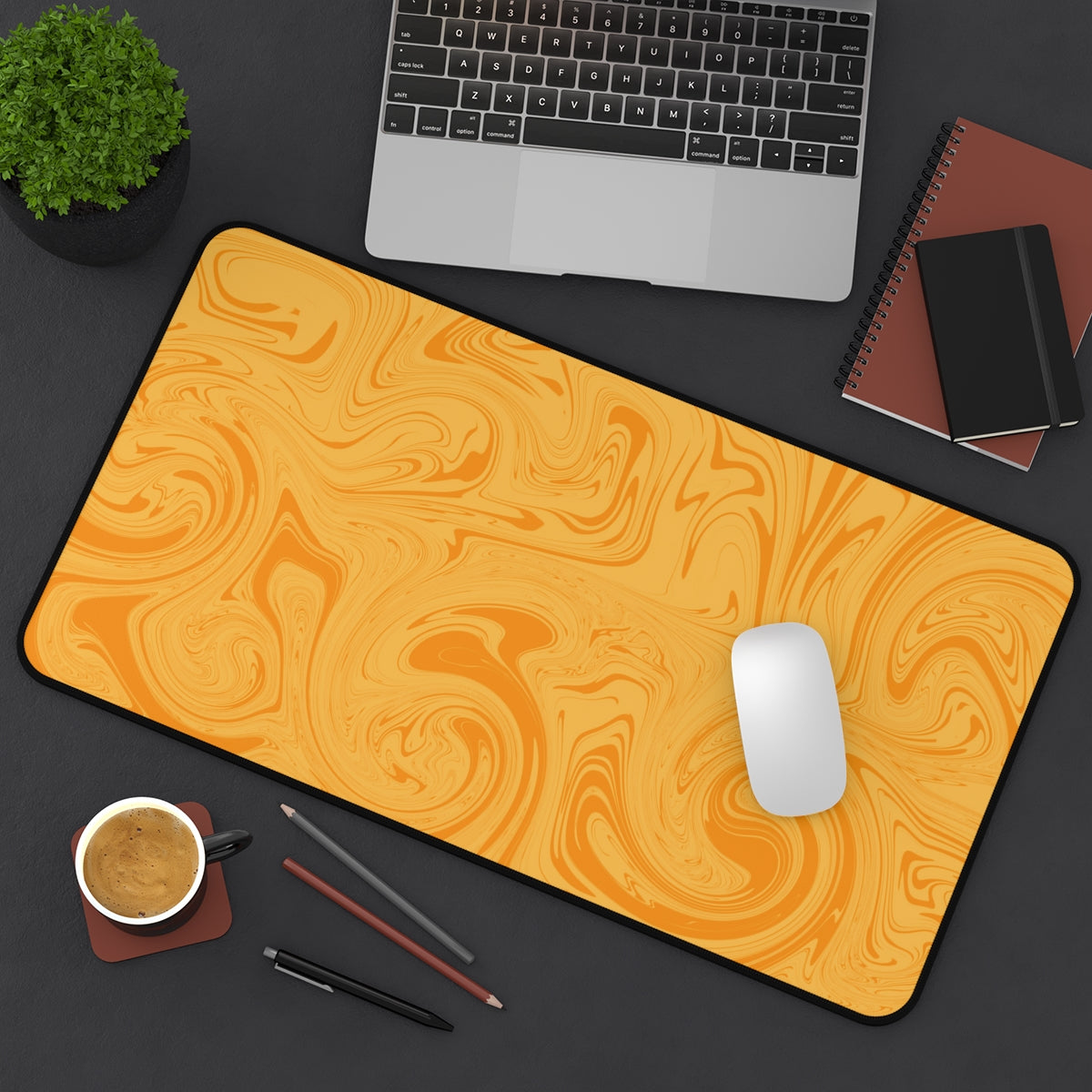 Orange Swirl Desk Mat - Desk Cookies