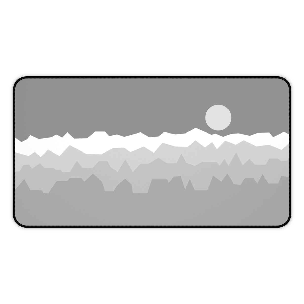 Gray & White Abstract Mountains Desk Mat - Desk Cookies