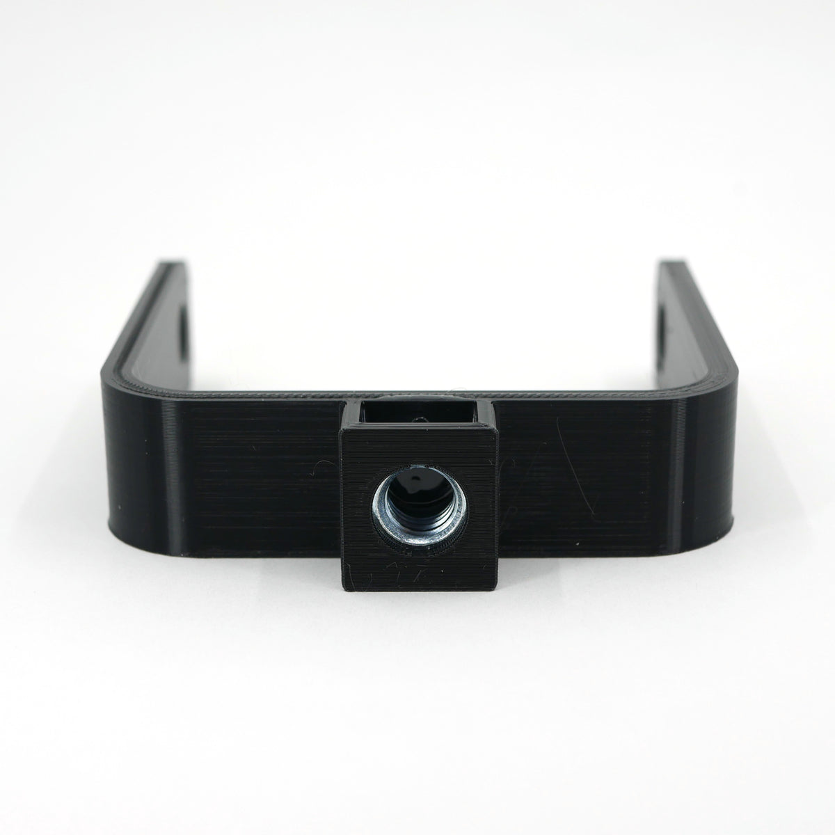 The back of a black microphone mount for the Blue Yeti X microphone.