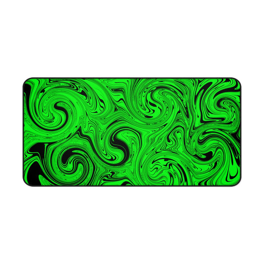 Green & Black Swirl Desk Mat - Desk Cookies