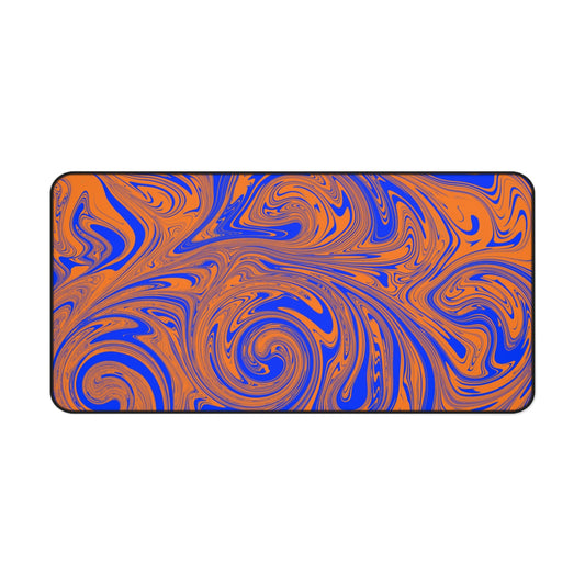 Blue & Orange Swirl Desk Mat - Desk Cookies