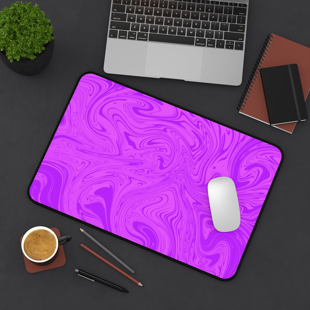 Purple Swirl Desk Mat - Desk Cookies