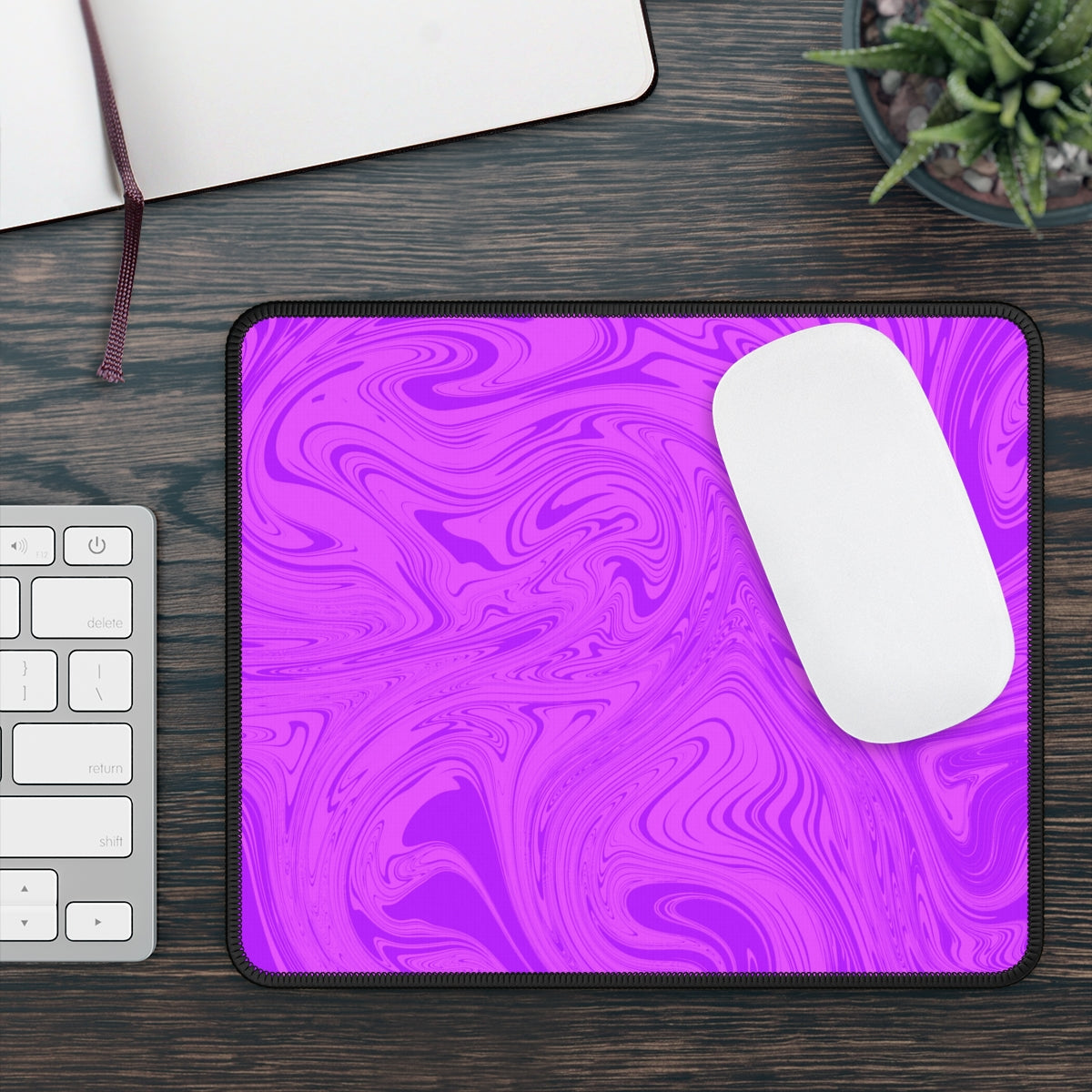 Purple Swirl Gaming Mouse Pad - Desk Cookies