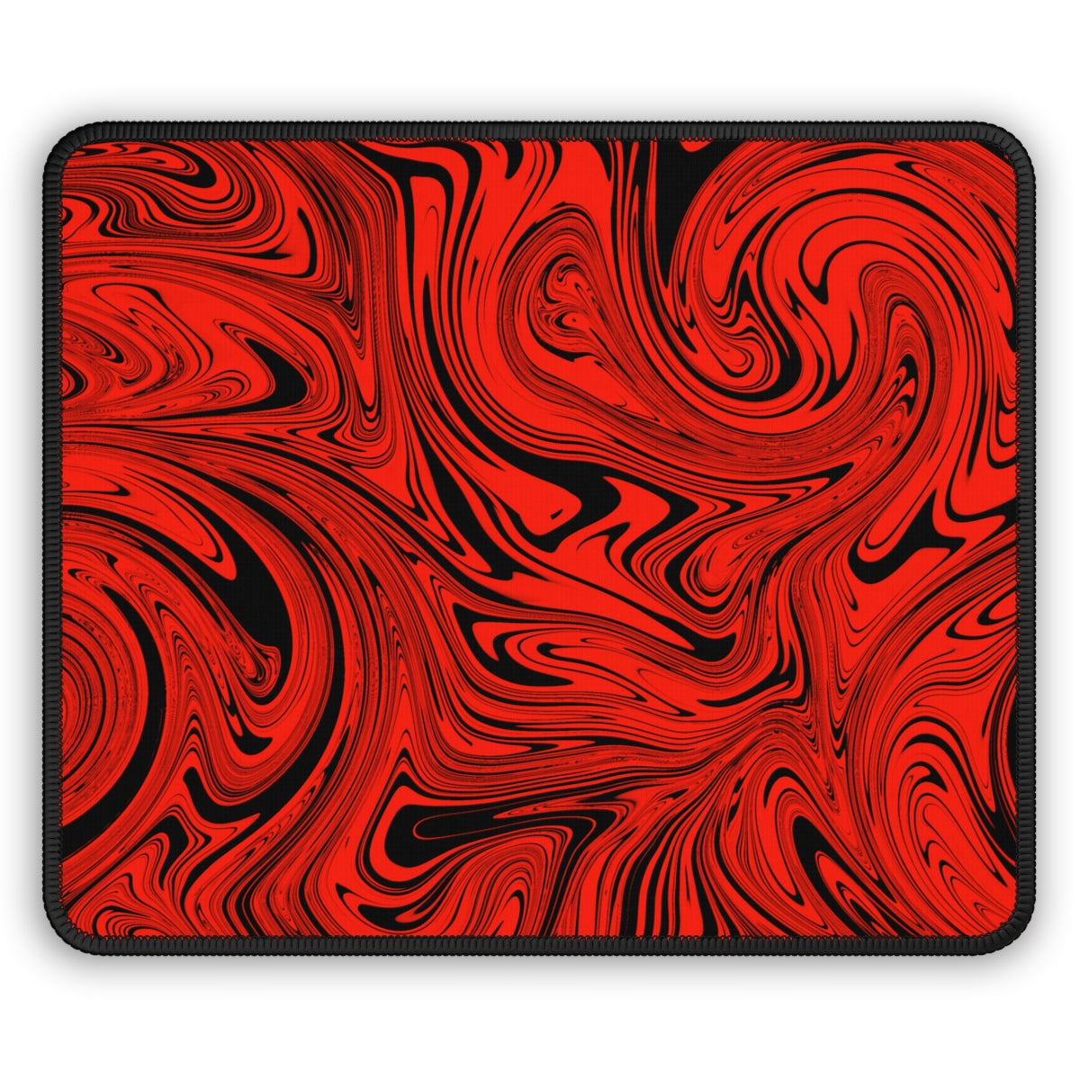 Black & Red Swirl Gaming Mouse Pad - Desk Cookies