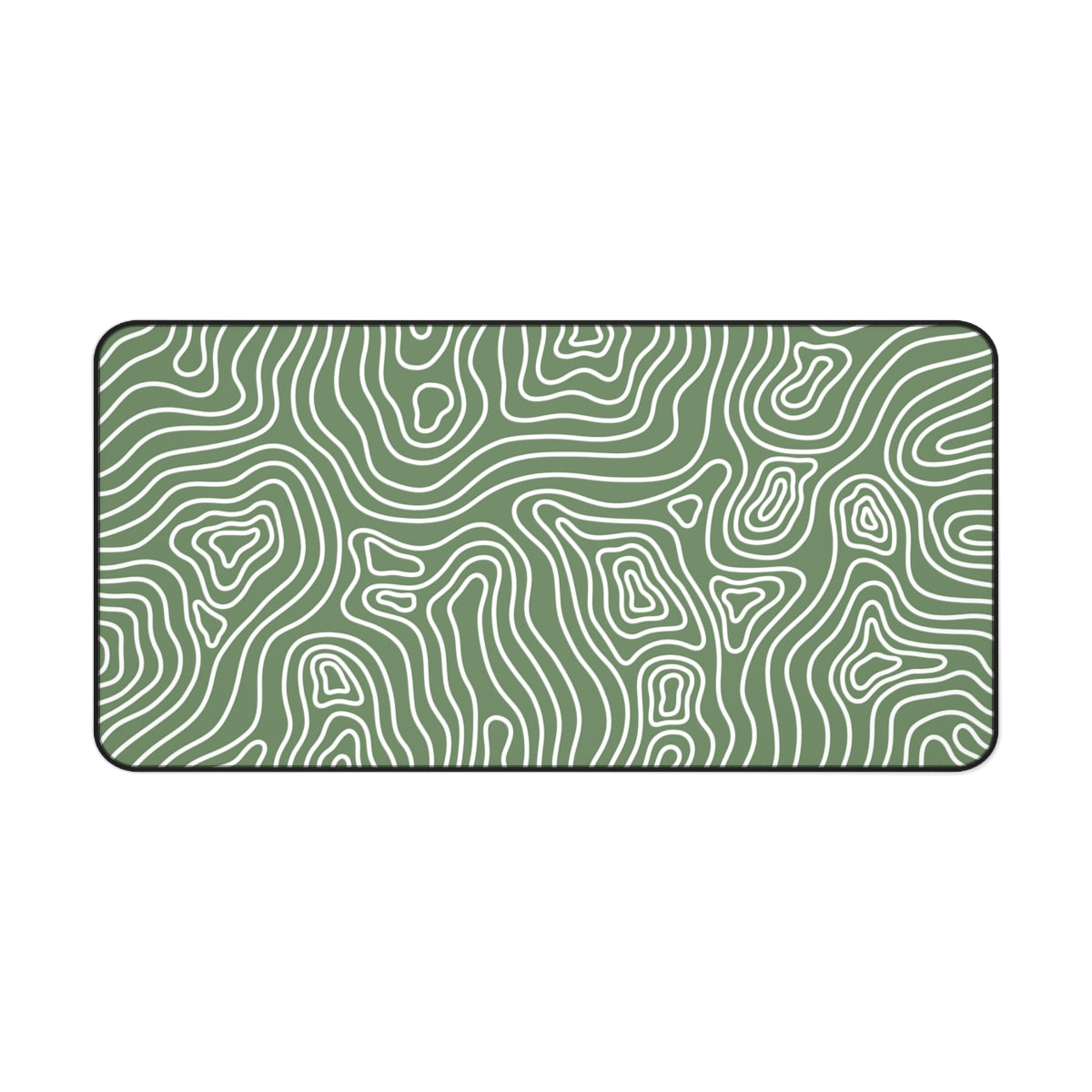 Sage Green Topographic Desk Mat - Desk Cookies