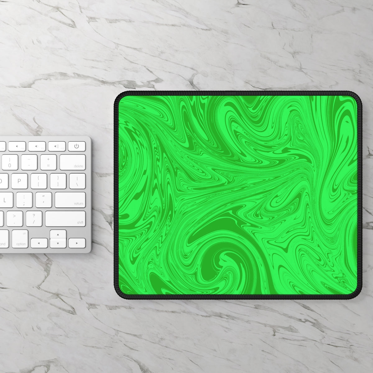 Green Swirl Gaming Mouse Pad - Desk Cookies