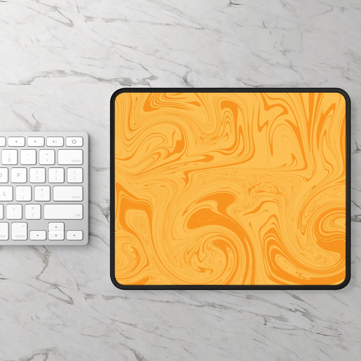 Orange Swirl Gaming Mouse Pad - Desk Cookies